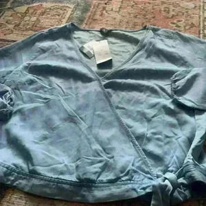 Eddie Bauer wrap tie top